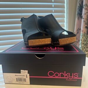 Corkys Footwear. Size 6 Black Carley. Like new. Worn once.